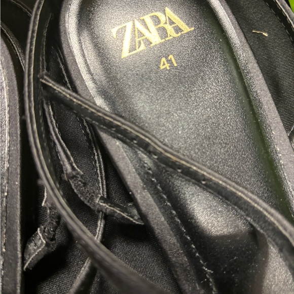 Black Satin Ballerina flat -Zara new current season - Picture 2 of 10